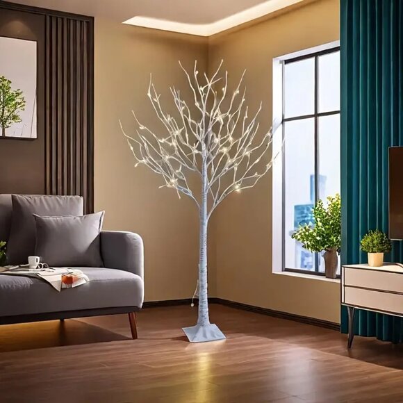 🎄Pak of 2 🎄- 5 ft Warm White Lighted Birch Tree Lights - Christmas Home Decor - Picture 13 of 16